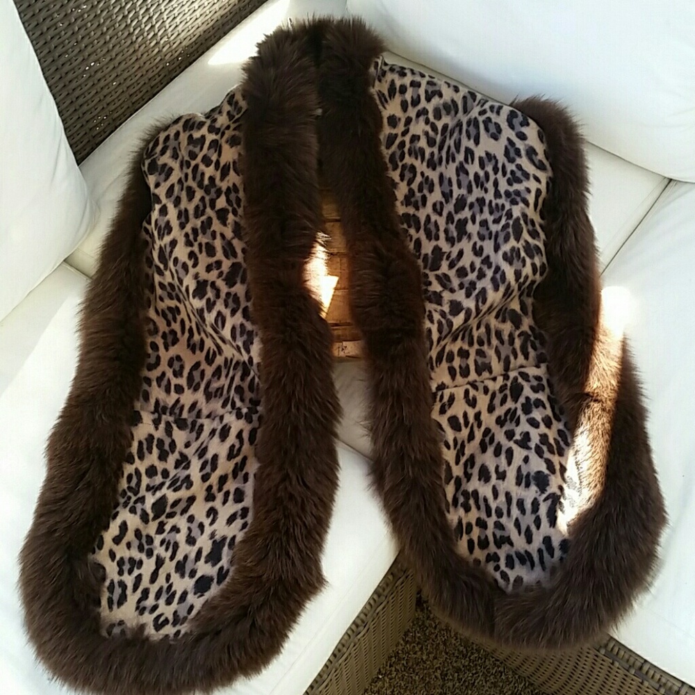 La Fiorentina leopard Fox fur scarf